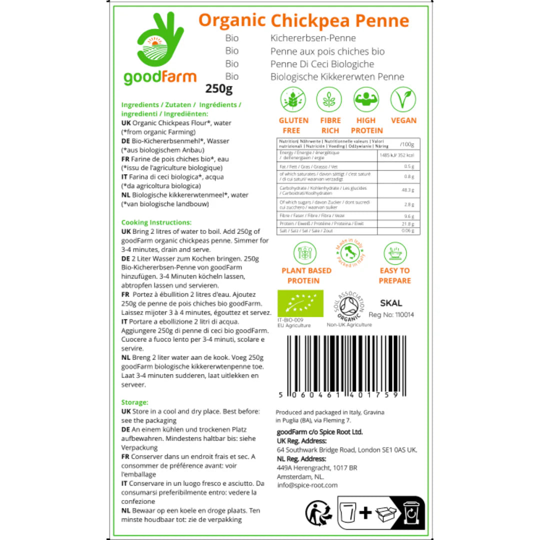 goodFarm Organic Chickpea Penne 250g