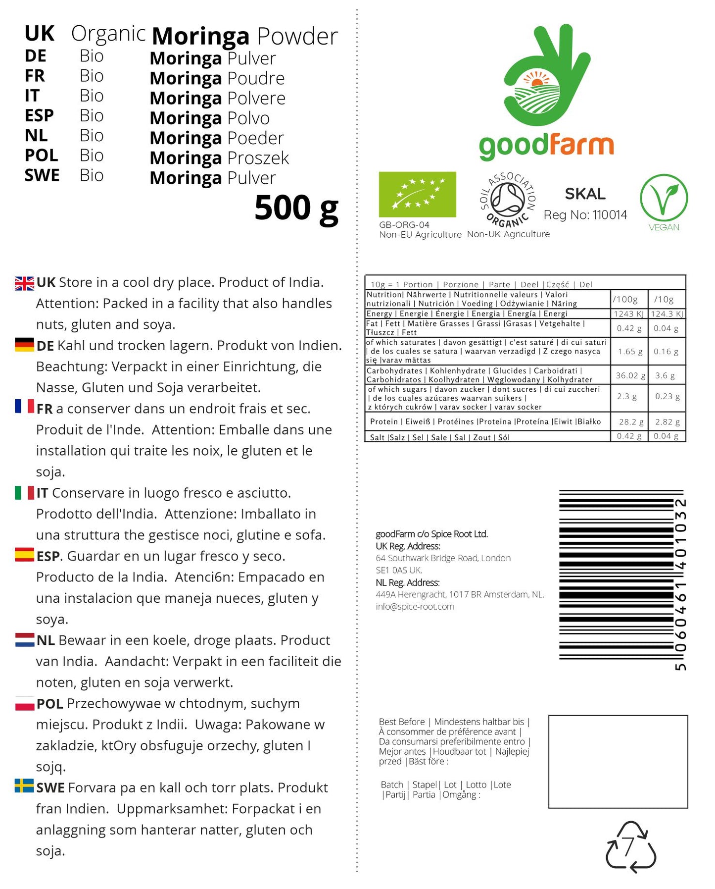 goodFarm Organic Moringa Powder 500g